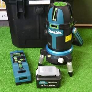 ★USED品 makita【マキタ SK506GDZN 充電式 屋内・屋外兼用墨出し器 グリーンレーザー 受光器 LDG-4,バッテリー BL1040B 1個付属】