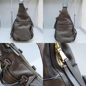 USED良品・保管品 LANCEL ランセル 2wayバッグ オールレザー グレー系 ゴールド金具 ハンドバッグ ショルダーバッグ 保存袋付の画像5