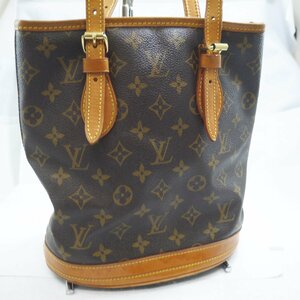 USED品・訳有り品 Louis Vuitton ルイヴィトン M42238 バケットPM プチバケット モノグラム AR0918 ショルダーバッグ ゴールド金具 現状品