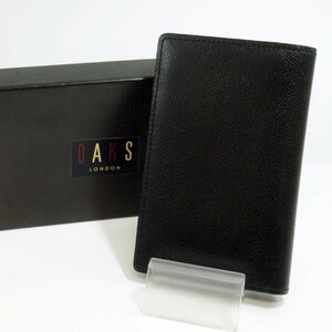 定形外送料無料 美品 DAKS ダックス レザー カードケース ブラック DP34512 牛側 黒 カードポケット×16 オープンポケット×4 外箱付