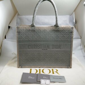 USED品・保管品 Christian Dior クリスチャンディオール ブックトート ミディアム グレー系 M1296ZREY M950 トートバッグ ギャラ/保存袋付