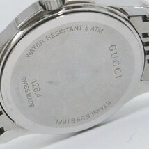 ★USED品 訳有り GUCCI【グッチ 126.4 Gタイムレス メンズ クォーツ腕時計 黒文字盤 ラウンドフェイス】_画像7