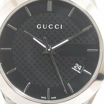 ★USED品 訳有り GUCCI【グッチ 126.4 Gタイムレス メンズ クォーツ腕時計 黒文字盤 ラウンドフェイス】_画像6