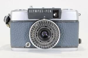 完動品 赤ベロOK OLYMPUS PEN EE2　ハーフカメラ　リメイク　ブルーグレー　本革
