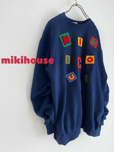 【2点以上で送料無料】MIKIHOUSE ミキハウス メンズ Mサイズ スウェット トレーナー ネイビー 90s