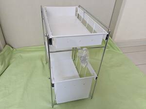 [ postage break up cheap ][ exhibition unused goods ] Be wa-s style face washing under rack 2 step W22 type white YA-810010 made in Japan 