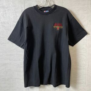 半袖 Tシャツ クルーネック ビンテージ　シングルステッチ　サイズL 刺繍ロゴ　メンズ古着