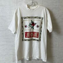 半袖 Tシャツ ビンテージ　90S シングルステッチ　花柄ボタニカルバラ　白ホワイト　メンズ　古着_画像1