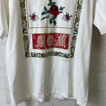 半袖 Tシャツ ビンテージ　90S シングルステッチ　花柄ボタニカルバラ　白ホワイト　メンズ　古着_画像3