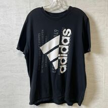 半袖Tシャツ adidas アディダス　サイズXL 黒ブラック　コットンシャツ　メンズ古着_画像1