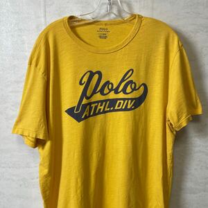 半袖プリントTシャツ 半袖Tシャツ ラルフローレン　黄色イエロー　サイズL メンズ　古着　3019