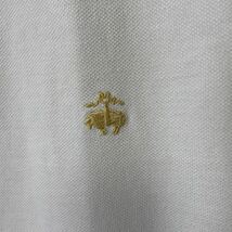 半袖ポロシャツ 鹿の子 ブルックスブラザーズ　サイズL 刺繍ロゴ　白ホワイト　メンズ　古着　3020_画像3