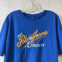 半袖Tシャツ　ラルフローレン　ポロジーンズ　サイズL 青ブルー　コットンシャツ　メンズ　古着　3021_画像2