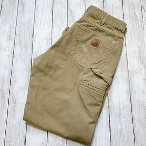 カーハートcarhartt　ペインターワークパンツ　サイズＸＬ　革パッチ　古着