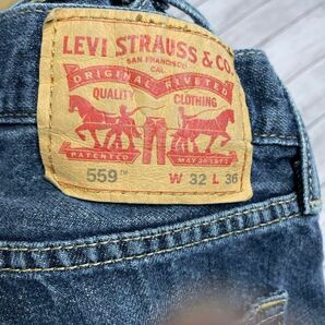 LEVIS559 Ｗ32Ｌ36 リラックスシルエット ワイドバギー ブルーデニムの画像10