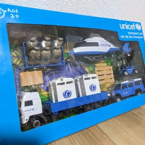 D08040 ユニセフ UNICEF のりものセット 車 トラック ヘリコプター 玩具 おもちゃ 札幌発の画像2