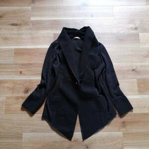 イタリア製 mdept エムデプト ニット切り替えジャケット Fサイズ ブラック 24-0405fu19【4点同梱で送料無料】