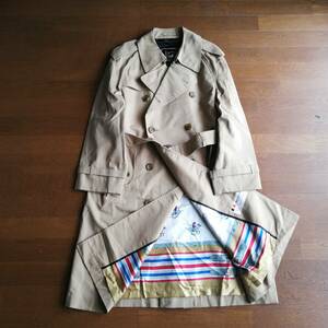 EIKOKUYA GINZA TOKYO トレンチコート ロングコート Sサイズ ヴィンテージ レトロ 80s 90s 24-0430fu08【4点同梱で送料無料】