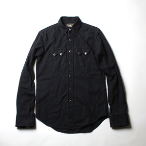 RRL DENIM SHIRT ダブルアールエル ラルフローレン ブラックデニム ウエスタンシャツ 長袖シャツ デニムシャツ XS 24-0408fu12