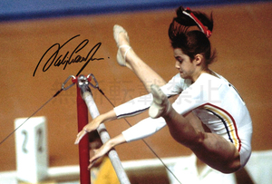  Nadia * koma nechi autograph sa Info to gymnastics Nadia Comaneci