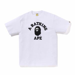 『新品』GOD SELECTION XXX × BAPE★COLLEGE Tシャツ Lサイズ★白 ホワイト