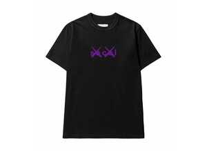 即決 未使用【sacai×KAWS】サカイ×カウズ Flock Print Tシャツ 黒 1 新古