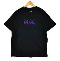 即決 未使用【sacai×KAWS】サカイ×カウズ Flock Print Tシャツ 黒 1 新古_画像2