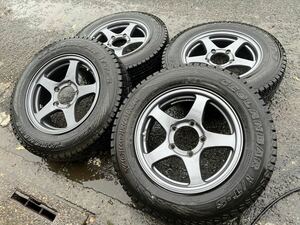  Jimny non-genuine wheel with tire 16inch 5.5jj+22 5H PCD139.7 (175/80 R16) 1 jpy start selling out! YOKOHAMA GEOLANDAR gunmetal!!