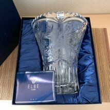 ELBE Crystal エルベ クリスタル 花瓶 花器 フラワーベース インテリア 箱あり _画像6