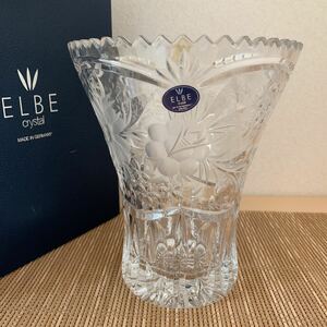 ELBE Crystal エルベ クリスタル 花瓶 花器 フラワーベース インテリア 箱あり 