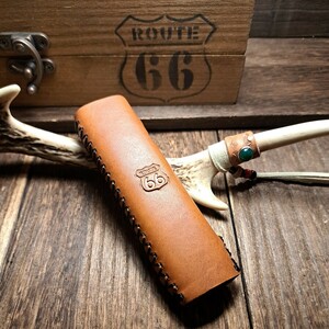 【革族工房】ヴィンテージ調◆route66◆handmade◆ 【iQOS ILUMA ONE】アイコス イルマ ワン レザー保護ケース◆プルアップレザー◆