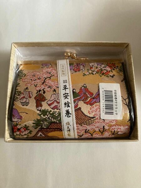 新品　平安絵巻　小銭入れ　コインケース　ゴールドカラー　箱付き　お土産　ギフト　 がま口ポーチ がま口　