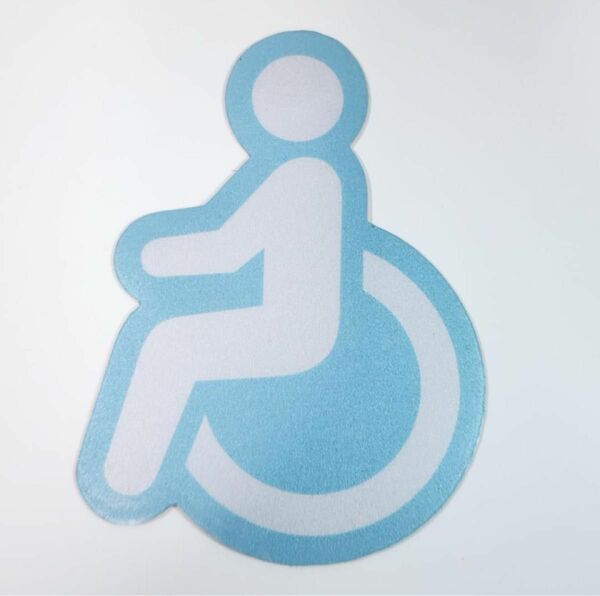車椅子 マーク マグネット ステッカー シンプル 水色 ブルー カー用品 