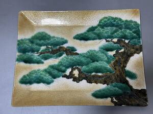 d1486◆松　七宝焼　角皿/飾り皿/プレート◆23.5ｃｍ×29.5ｃｍ