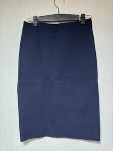 d1376* Christian Dior ChristianDior шерсть вязаный узкая юбка XL темно-синий 