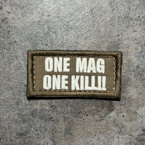 ボルク VOLK TACTICAL GEAR VOLK MOTTO PATCH パッチ 「ONE MAG ONE KILL!!」 コヨーテ TAN - NIGHT GLOW 刺繍 の画像1