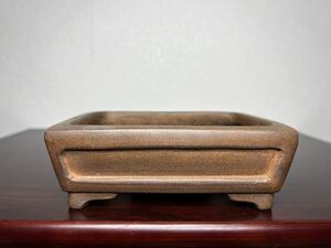  bonsai pot, middle . line mountain, face value entering, handmade, length person pot,14.7cm