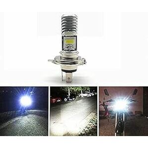 H4 バイク用LEDヘッドライト 高輝度HI/LO切替 ファンレス 車検対応 LEDバルブ COBチップ搭載 6500k ホワイトの画像6