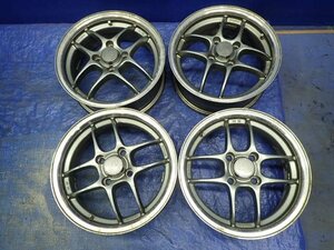 エンケイ　CPSⅡ　14×5.5Ｊ　+45　4-100　ガンメタ　軽量　14インチアルミホイール４本セット　24040501