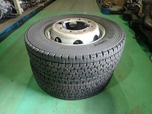 245/70R19.5 スタッドレスタイヤ2本　19.5×6.75　鉄ホイール　ブリヂストン　2023年製　バリ山　24042306