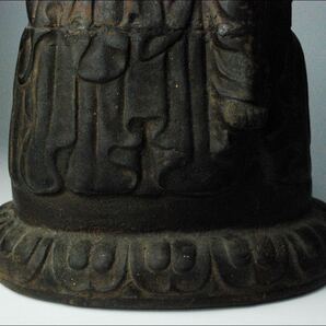 仏教美術 時代物 古鉄製 鉄仏 観音菩薩坐像 仏像 寺院神社仏閣 FYZR64610-GKの画像9