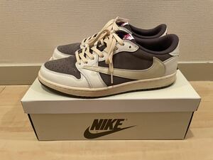 美品！ ナイキ エアジョーダン 1 ロー トラヴィス スコット リバース モカ DM7866-162 nike air jordan 1 low travis scott 28.5 US10.5