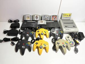 ◎1円〜Nintendo ゲーム機 ソフト 色々まとめて スーパーファミコン ニンテンドー64 動作未確認 ジャンク扱い 任天堂 ◎