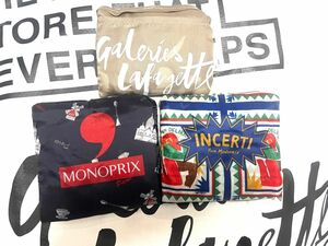 パリ&エコバッグ★モノプリ MONOPRIX★ネイビー★パリ柄★モニュメント★エッフェル塔 パリ フランス 土産トートバッグ★新品