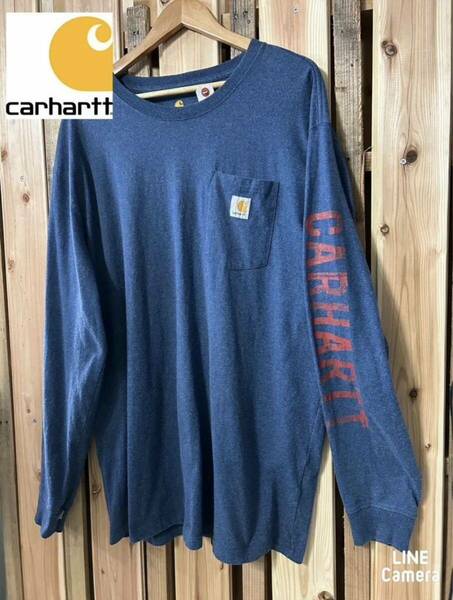 carhartt カーハート ロングTシャツ 長袖Tシャツ ワンポイントロゴ アメカジ 渋カジ ロンT 古着