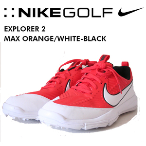 訳アリ　26cm ナイキ エクスプローラ2 マックスオレンジ ホワイト ブラック Nike Golf Explorer 2 MAX ORANGE/WHITE-BLACK