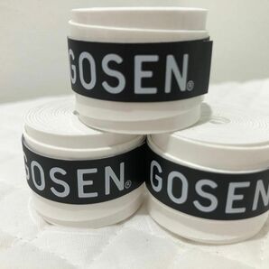 GOSEN グリップテープ 3個★迅速発送 白色 オーバーグリップテープ テニス バドミントン ゴーセン＊色変更可