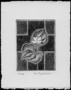 ..... white flower *2022/ copperplate engraving * etching / new goods, work only 