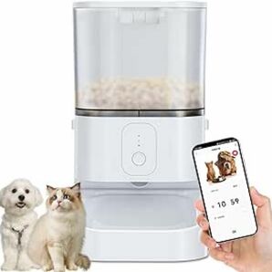 6L 自動給餌器　猫 中小型犬用 大容量 WiFiスマホ遠隔操作 自動餌やり機