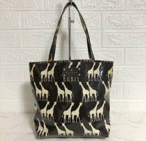 no22687 kate spade new york ケイトスペード キリン柄 ジラフ エナメル 肩掛けショルダー トート バッグ ☆